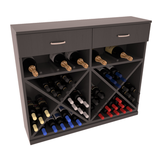 Elementcollection 10 Column Wood Base Wine Cabinet Black Stained