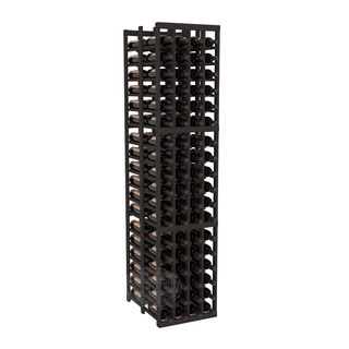 Elementcollection 4 Column Double Deep Wood Wine Rack Black Stained