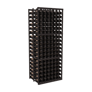 Elementcollection 7 Column Double Deep Wood Wine Rack Black Stained