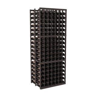 Elementcollection 7 Column Double Deep Wood Wine Rack Black Stained