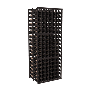 Elementcollection 7 Column Double Deep Wood Wine Rack Black Stained