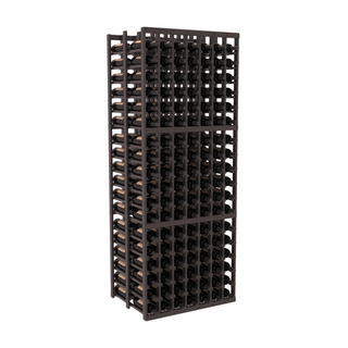 Elementcollection 7 Column Double Deep Wood Wine Rack Black Stained