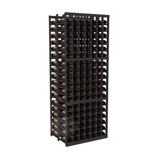 Elementcollection 7 Column Double Deep Wood Wine Rack Black Stained