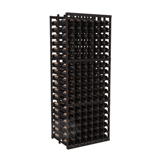 Elementcollection 7 Column Double Deep Wood Wine Rack Black Stained