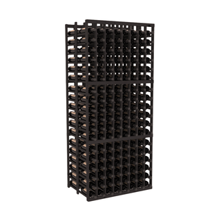 Elementcollection 8 Column Double Deep Wood Wine Rack Black Stained