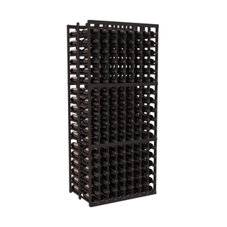 Elementcollection 8 Column Double Deep Wood Wine Rack Black Stained