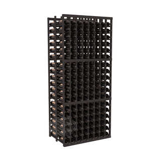 Elementcollection 8 Column Double Deep Wood Wine Rack Black Stained