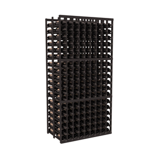 Elementcollection 9 Column Double Deep Wood Wine Rack Black Stained