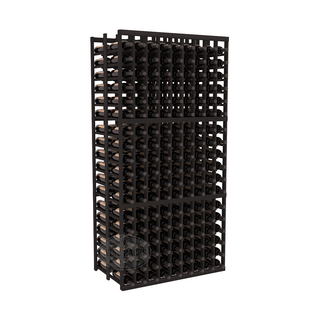 Elementcollection 9 Column Double Deep Wood Wine Rack Black Stained