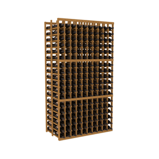 Elementcollection 10 Column Double Deep Wood Wine Rack Oak Stained