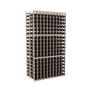 Elementcollection 10 Column Double Deep Wood Wine Rack Greywash Stained