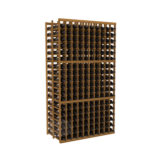 Elementcollection 10 Column Double Deep Wood Wine Rack Oak Stained