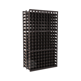 Elementcollection 10 Column Double Deep Wood Wine Rack Black Stained