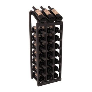 Elementcollection 3 Column 8 Bottle Display Wood Wine Rack Black Stained
