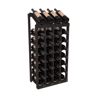 Elementcollection 4 Column 8 Bottle Display Wood Wine Rack Black Stained