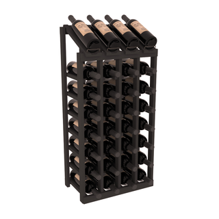Elementcollection 4 Column 8 Bottle Display Wood Wine Rack Black Stained