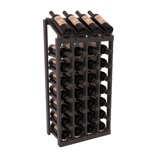 Elementcollection 4 Column 8 Bottle Display Wood Wine Rack Black Stained
