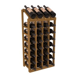 Elementcollection 4 Column 8 Bottle Display Wood Wine Rack Oak Stained