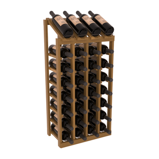 Elementcollection 4 Column 8 Bottle Display Wood Wine Rack Oak Stained