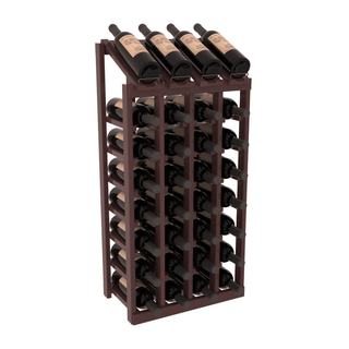 Elementcollection 4 Column 8 Bottle Display Wood Wine Rack Walnut Stained