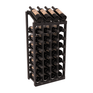 Elementcollection 4 Column 8 Bottle Display Wood Wine Rack Black Stained