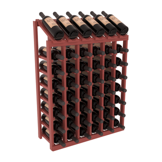 Elementcollection 6 Column 8 Bottle Display Wood Wine Rack Cherry Stained