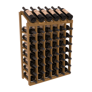 Elementcollection 6 Column 8 Bottle Display Wood Wine Rack Oak Stained