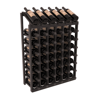 Elementcollection 6 Column 8 Bottle Display Wood Wine Rack Black Stained
