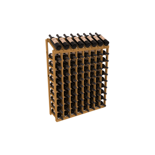 Elementcollection 10 Column 8 Bottle Display Top Wood Wine Rack Oak Stained