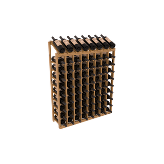 Elementcollection 10 Column 8 Bottle Display Top Wood Wine Rack Oak Stained