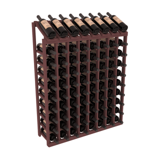 Elementcollection 10 Column 8 Bottle Display Top Wood Wine Rack Walnut Stained