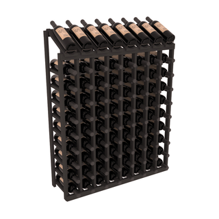 Elementcollection 10 Column 8 Bottle Display Top Wood Wine Rack Black Stained