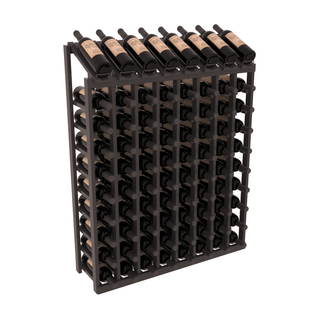 Elementcollection 10 Column 8 Bottle Display Top Wood Wine Rack Black Stained
