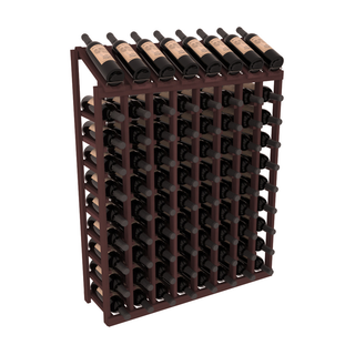 Elementcollection 10 Column 8 Bottle Display Top Wood Wine Rack Walnut Stained