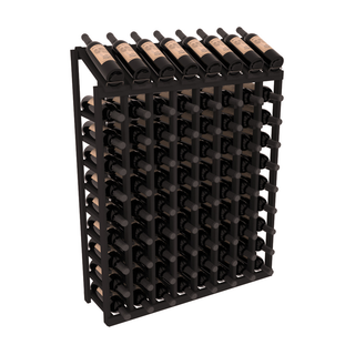Elementcollection 10 Column 8 Bottle Display Top Wood Wine Rack Black Stained