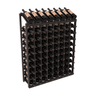 Elementcollection 10 Column 8 Bottle Display Top Wood Wine Rack Black Stained