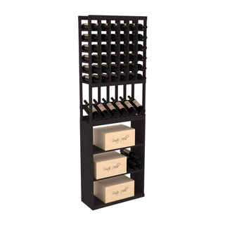 Elementcollection 6 Column High Reveal Case Wine Bin Combo Black Stained
