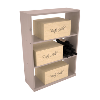 Elementcollection Half Height Wine Case Bin Greywash Stained