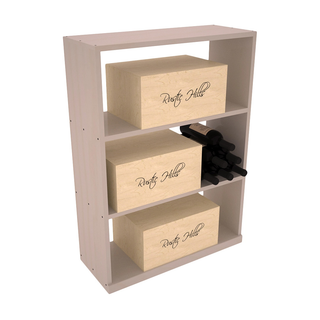 Elementcollection Half Height Wine Case Bin Greywash Stained