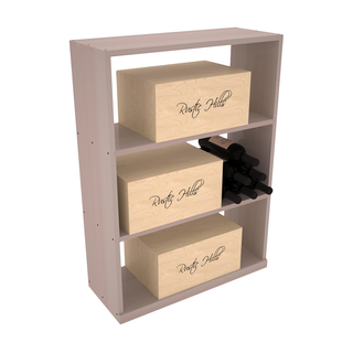 Elementcollection Half Height Wine Case Bin Greywash Stained