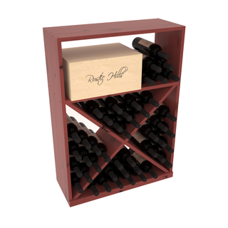 Elementcollection Half Height Wine Case W X Bin Cherry Stained