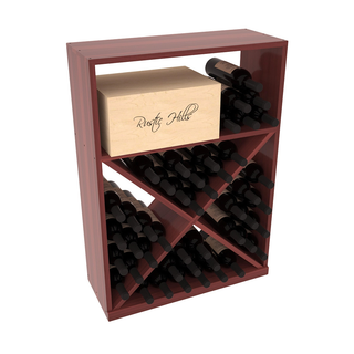 Elementcollection Half Height Wine Case W X Bin Cherry Stained