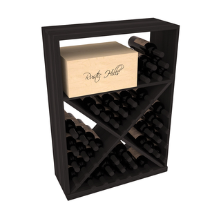 Elementcollection Half Height Wine Case W X Bin Black Stained