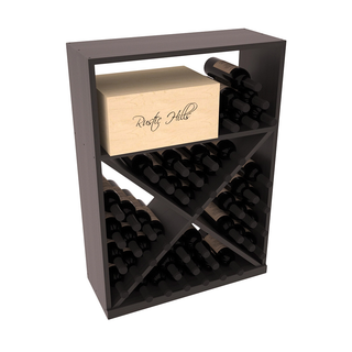Elementcollection Half Height Wine Case W X Bin Black Stained