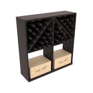 Elementcollection Solid Case Wine Bottle Bin Black Stained