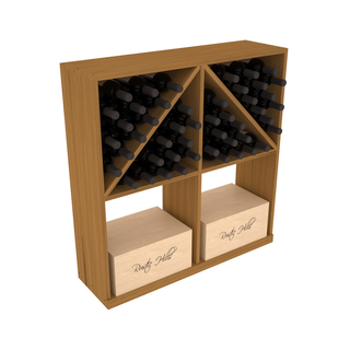 Elementcollection Solid Case Wine Bottle Bin Oak Stained