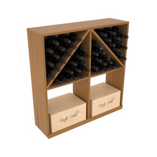 Elementcollection Solid Case Wine Bottle Bin Oak Stained