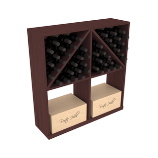 Elementcollection Solid Case Wine Bottle Bin Walnut Stained