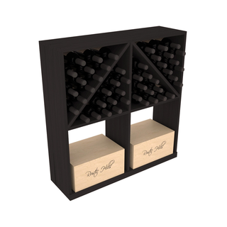 Elementcollection Solid Case Wine Bottle Bin Black Stained