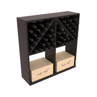 Elementcollection Solid Case Wine Bottle Bin Black Stained